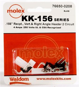 76650-0208, Headers &amp; Wire Housings KK-156 Connector Kit V &amp; RA Hdr Rec 2Ckt