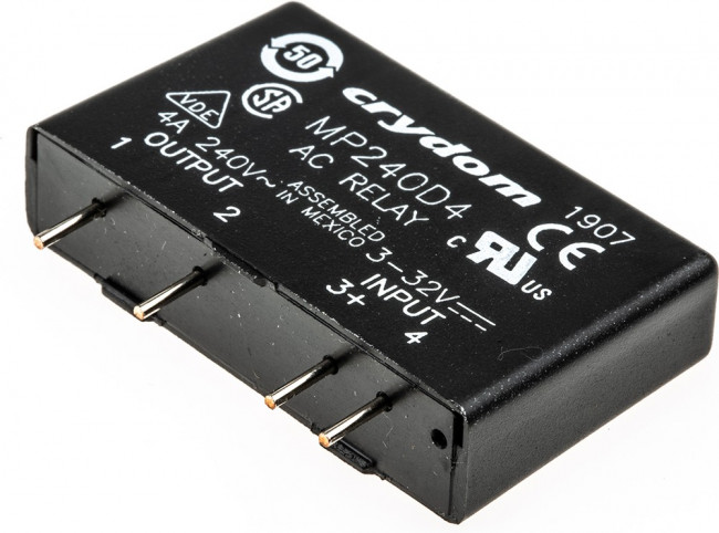 MP240D4, PCB SIP SSR 280VAC 4A, 3-32VDC, ZC MP240D4, PCB SIP SSR 280VAC 4A, 3-32VDC, ZC