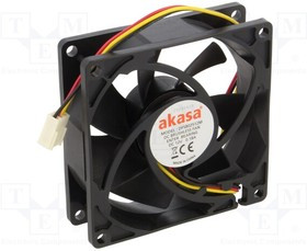 DFS802512M, Fan: DC; axial; 12VDC; 80x80x25mm; 26.5dBA; EBR; 2500rpm; 2.67mmH2O