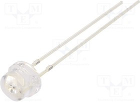 OSO5JA56A1A-5V, LED; 4.8mm; orange; 150?220mcd; 100°; Front: convex; 5V