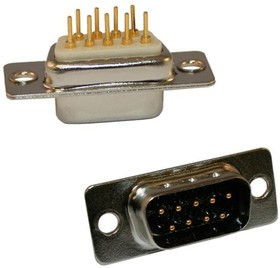 772-E09-113R051, D-Sub Standard Connectors IP67,9P M VERT NI W/CLINCH NUT 10