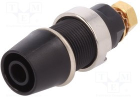 SAB6922AU-SW, Гнездо, "банан" 4мм, 32А, 1кВ, черный, позолота, винтами, 38,7мм SAB6922AU-SW, Гнездо, "банан" 4мм, 32А, 1кВ, черный, позолота, винтами, 38,7мм