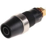 SAB6922AU-SW, Гнездо, "банан" 4мм, 32А, 1кВ, черный, позолота, винтами, 38,7мм SAB6922AU-SW, Гнездо, "банан" 4мм, 32А, 1кВ, черный, позолота, винтами, 38,7мм