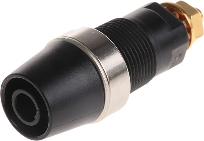 SAB6922AU-SW, Гнездо, "банан" 4мм, 32А, 1кВ, черный, позолота, винтами, 38,7мм SAB6922AU-SW, Гнездо, "банан" 4мм, 32А, 1кВ, черный, позолота, винтами, 38,7мм