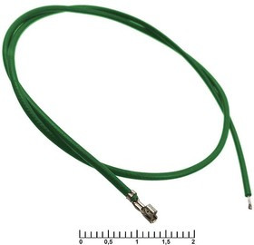 HB 2,00 mm AWG26 0,3m green, Разъём питания низковольтный HB шаг 2,00 мм AWG26 0,3m зелёный, 1 контакт