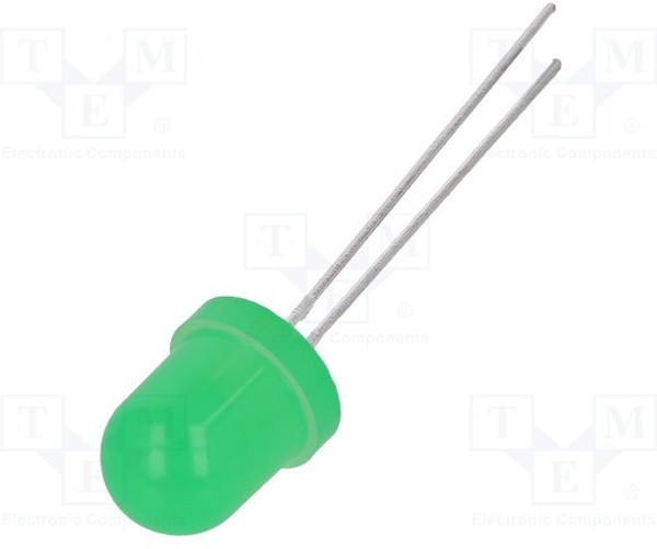 LL-803GD2C-1A, LED; 8mm; yellow green; 5?10mcd; 120°; Front: convex; 1.6?2.6V