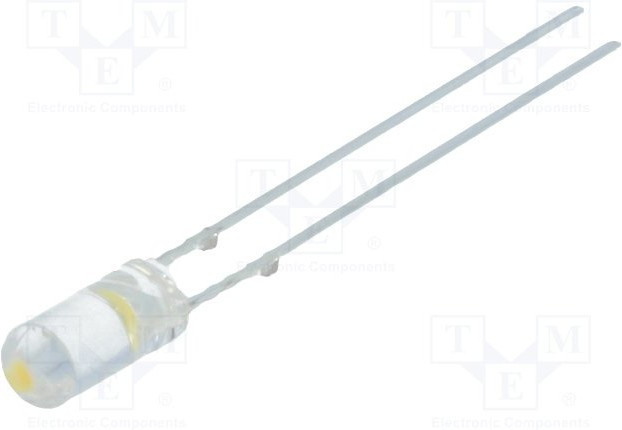 OSM5YK39B1B, LED; 3mm; white warm; 750?1120mcd; 110°; Front: flat; 2.8?3.6V