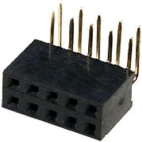 PBD-10R (DS-1024 - 2x5R), Гнездо на плату 2.54мм 2х5pin угловое