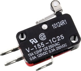 V-155-1C25, Микропереключатель OFF-(ON) 15A, 250VAC