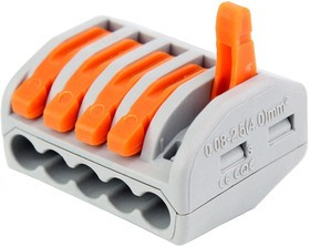 Клемма СМК 415 с рычагом, 5 отверст., 0,08-2.5мм2 {10 шт/уп} ETP