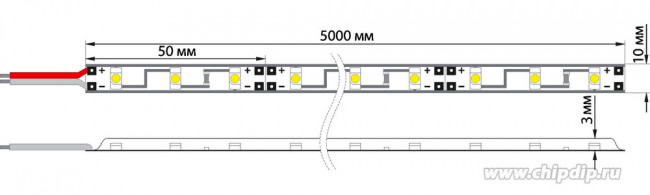 141-493, LED лента силикон, 10 мм, IP65, SMD 5050, 60 LED/m, 12 V, цвет свечения синий