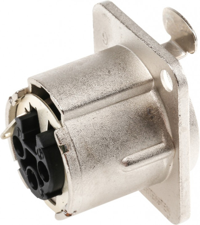 NC3FD-LX-HA, XLR Connectors 3P F RECEPT DLX SER CRIMP NICKEL/SILVER
