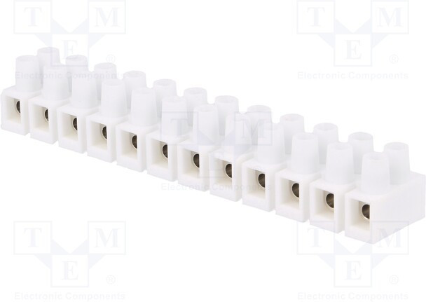 22310216, Клеммник, зажим под винт, 4мм2, 400В, 32А, Кол-во полюс: 12, D: 18мм