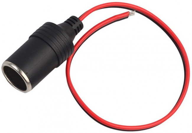 TD-60, Выносная розетка автомобильного прикуривателя , 12 В, прорезиненная, с неоконцовыными проводами, без крышки