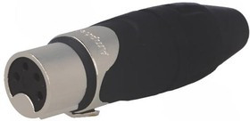 AX4F, Вилка, XLR, "мама", PIN: 4, прямой, на провод, пайка, луженые, 133В