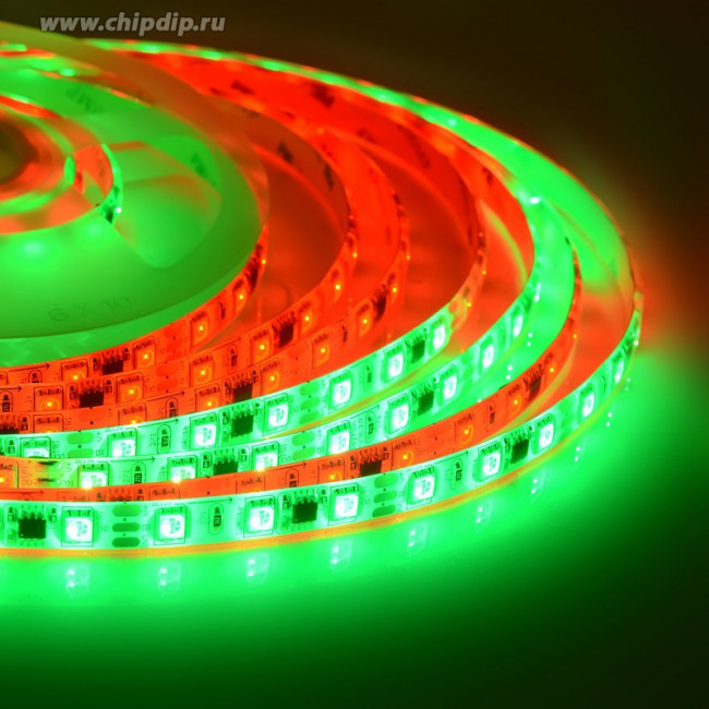 10-96 Комплект адресной светодиодной ленты 24В, 14,4Вт/м, smd5050, 60д/м, IP65,подложка 10мм(белая),