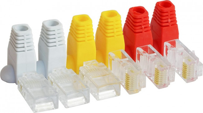 Коннектор RJ-45 8P8C 6 шт + колпачки 2346