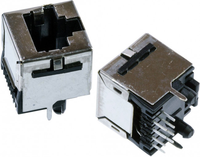 5557730-1, Modular Connectors / Ethernet Connectors 8 TOP ENTRY SHLD KEY