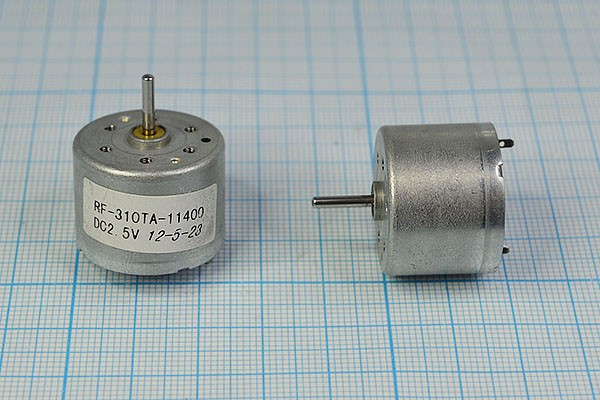 Двигатель 2,5В, 0,01А, правый, скорость(об/мин) 3300, размер 24x20m30, RF-310TA11400