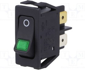 1555.3108, Switch Rocker ON OFF DPST Quick Connect Curved Rocker 16A 250VAC 1491.4VA 1555.3108, Switch Rocker ON OFF DPST Quick Connect Curved Rocker 16A 250VAC 1491.4VA