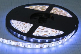 Лента светодиодная 12В, 1 штука=10см=3 светодиода,цвет белый холодный,72,0Вт/5м, SMD5050, IP65; №7191 Б СДЛ\лента\ 12В\бел/х\72,0Вт/5м\SMD50