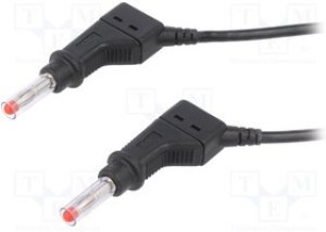 XZG425/SIL-10021, Измерительный провод, 32А, Дл: 1м, черный, Материал: латунь XZG425/SIL-10021, Измерительный провод, 32А, Дл: 1м, черный, Материал: латунь