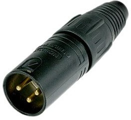 NC3MX-B, Аудио разъем XLR, 3 контакт(-ов), Штекер, Монтаж на Кабель, Контакты с Покрытием из Золота