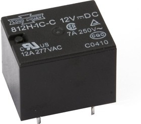 812H-1C-C (S) 12VDC, Реле 1 переключ. 12VDC, 7A/250V SPDT