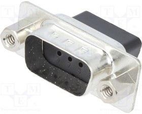 DBC09-SP-J, Разъем D-Sub; PIN: 9; вилка; "папа"; на провод; обжим; Цвет: черный