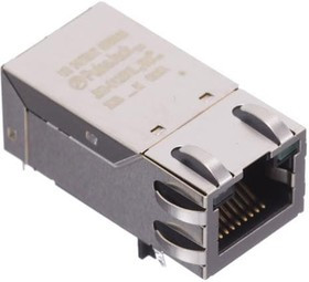 JK0-0125NL, Modular Connectors / Ethernet Connectors 1X1 TAB UP W/LED'S PoE