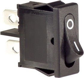MP004427, Клавишный переключатель, 0 I Mark, Вкл.-Выкл., SPST, Без Подсветки, Панель, Черный