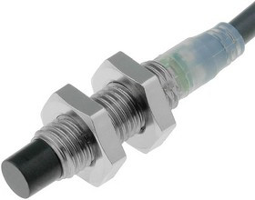 E2AS08KN04WPD12MOMS, Inductive Sensor Make Contact (NO) 1kHz 32V 10mA 4mm IP67 / IP69K Stranded Wire, 2-Pin E2A