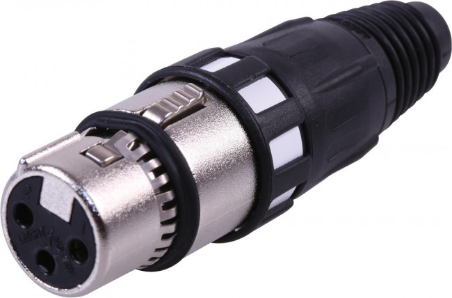 NC3FXCC, XLR Connectors 3C FEMALE NICKEL RF-protected