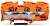 2010-1302, 3-пров. проходная клемма, 0,5 - 10 (16) мм2, Ex e II, оранжевая