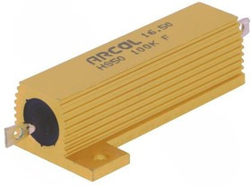 HS50 100K F, Резистор: проволочный, с радиатором, винтами, 100кОм, 50Вт, ±1% HS50 100K F, Резистор: проволочный, с радиатором, винтами, 100кОм, 50Вт, ±1%