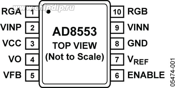 AD8553ARMZ-REEL, Instrumentation Amplifiers AUTO ZERO RR INSTRUMENTATION AMP