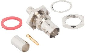 112205, RF Connectors / Coaxial Connectors BNC Str Crimp Jk for RG-59 75 Ohm Blkhd