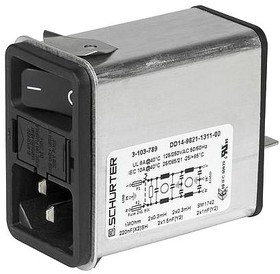 3-102-854, Filtered IEC Power Entry Module, 6 А, 250 В AC
