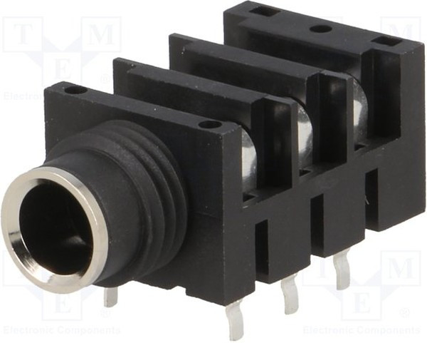 ACJS-HHDR, Телефонный аудио разъем, Stereo, 6.35mm, 3 контакт(-ов), Гнездо, Монтаж в Панель