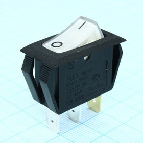 L-KLS7-005 -11/N-C-2 WT/BK-P1-S(2), Тумблер ON-OFF с красной подсветкой 250В