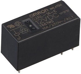 G2RL1AE12DC, Реле электромагнитное, промежуточное, Uобмотки 12ВDC, Iком 12А, SPST-NO