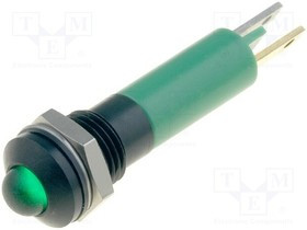 19081355, Индикат.лампа: LED; выпуклый; 24ВDC; Отв: O8мм; IP67; пластик