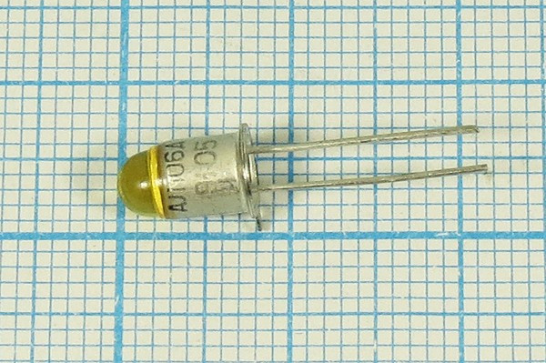 Светодиод инфракрасный 5 x 8, 0,2мВт, угол свечения 25, желтый прозрачный, АЛ106А