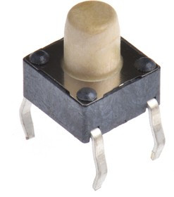 430156070726, White Tactile Switch, SPST 50 mA @ 12 V dc 3.6mm Through Hole