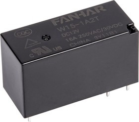W15-1A2T-DC12V, Реле 1зам. 12VDC 10A/250VAC