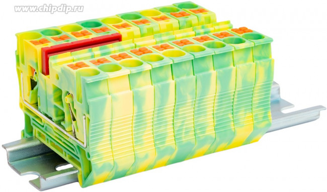 Клемма защитного провода, 6кв.мм, PUSH-IN