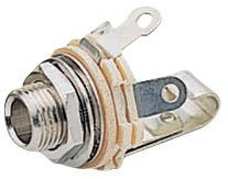 12A, Jack Panel Socket, Straight, 6.35 mm, 2 Poles