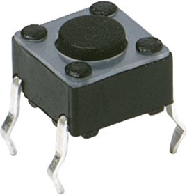 PTS645SL502 LFS, IP40 Black Button Tactile Switch, SPST 50 mA 3.5 (Dia.)mm Through Hole