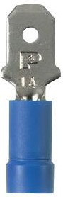 EDV14-250M-L, MALE DISCONNECT, 6.3MM, 16-14AWG, BLUE