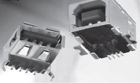 KUSBEX-ASFS1N-W, USB Connectors SMT to TH Hole B-TYPE to A-TYPE